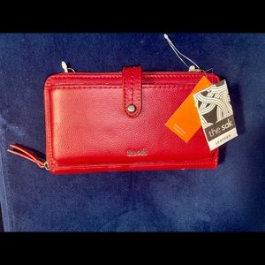 Red Wallet with Smart Phone Carrying Compartment